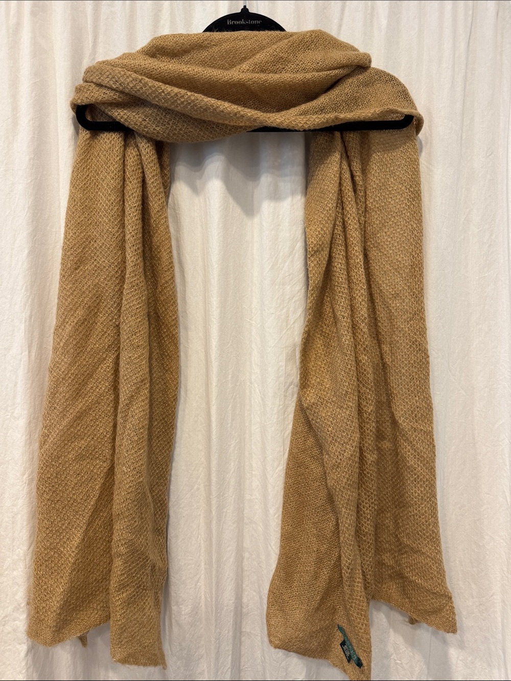 Ralph Lauren tan mohair blend knit scarf